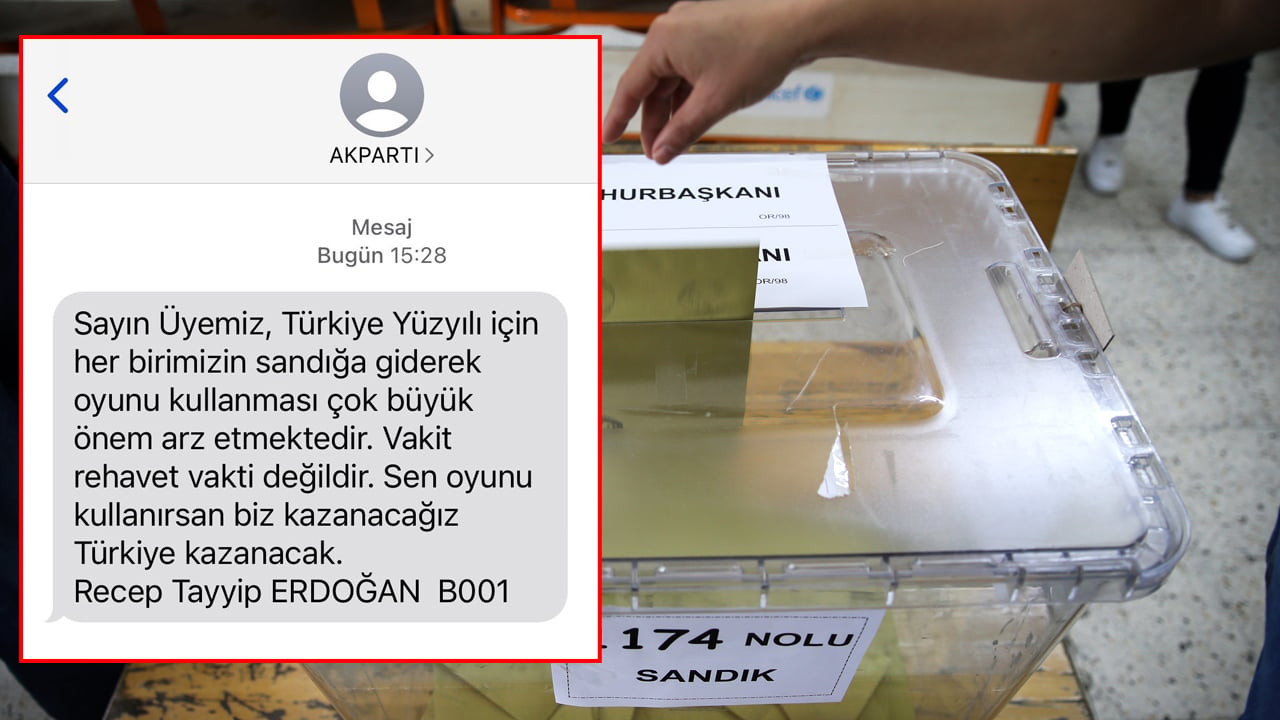 AKP yasağı deldi, Erdoğan imzalı seçim mesajı gönderdi