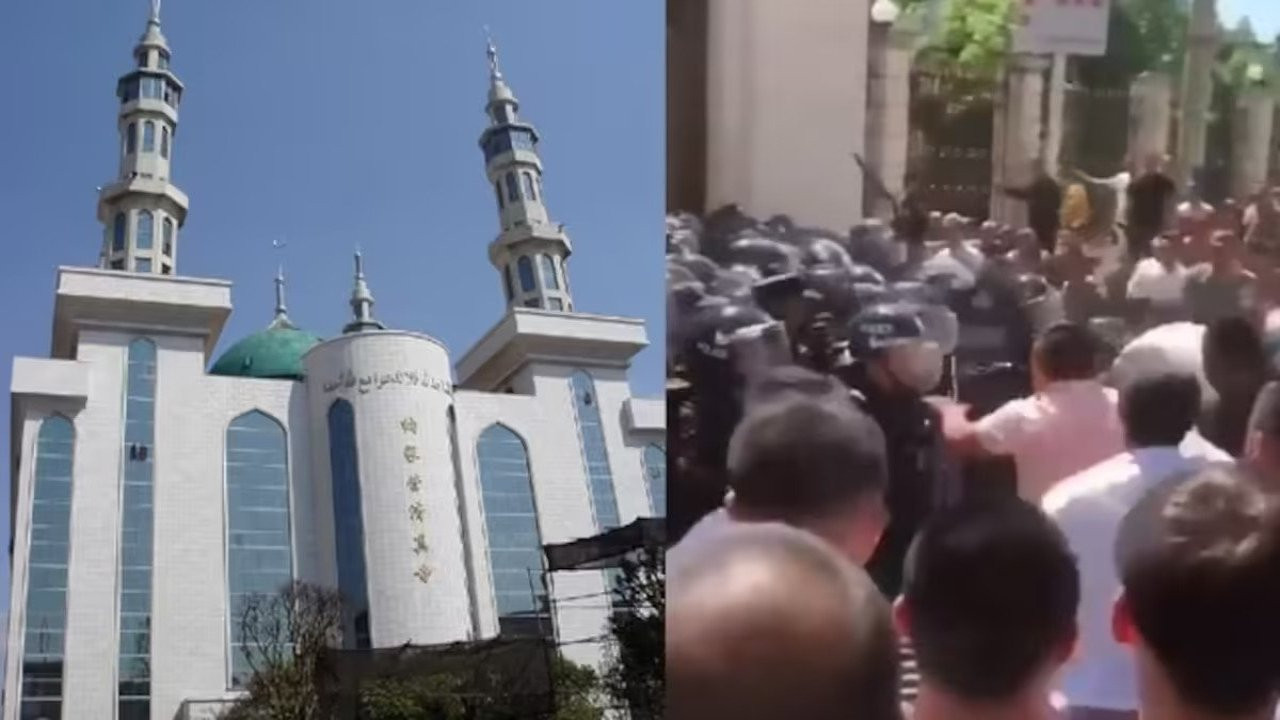 Çin'de tarihi camiye kısmi yıkım kararı: Yüzlerce kişi polisle çatıştı