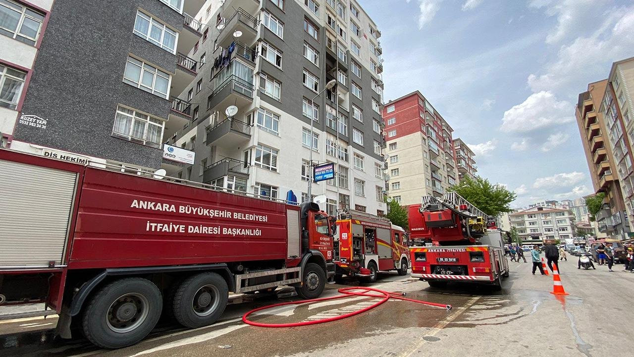 Ankara'da 10 katlı binada yangın: Bir kişi öldü