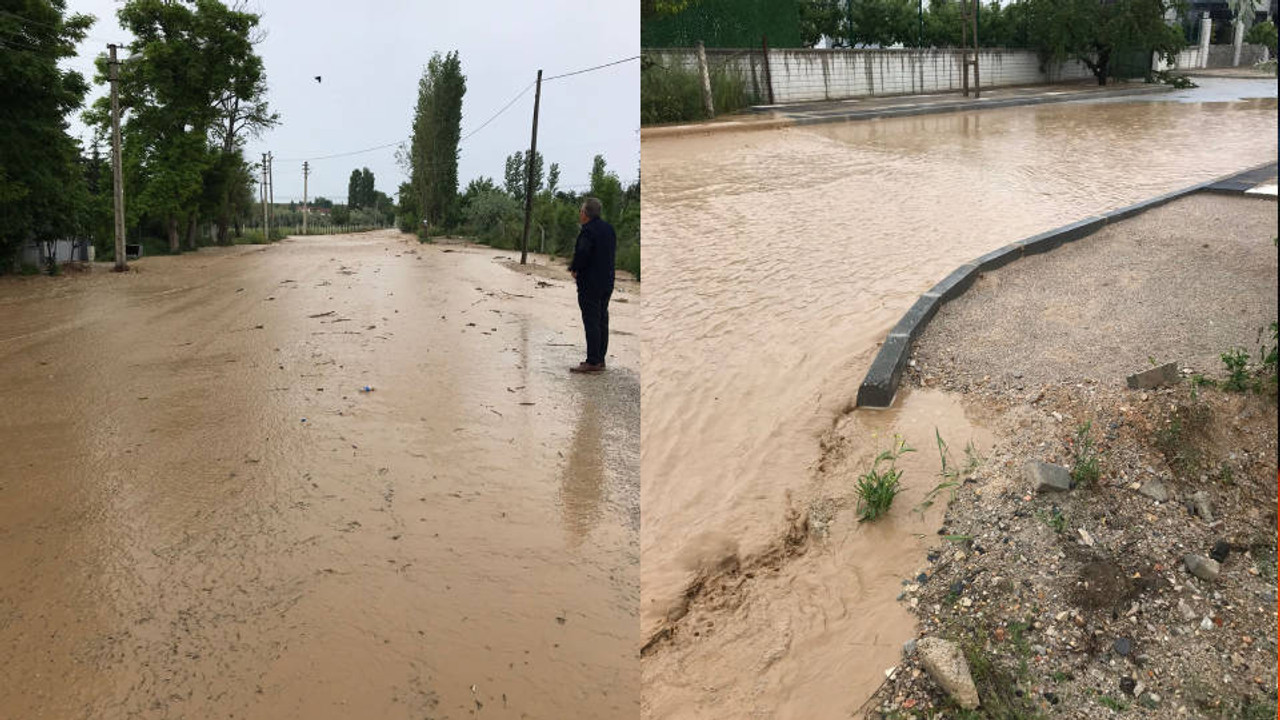 Çorum'da sağanak yağış: Evler ve bağlar su altında kaldı