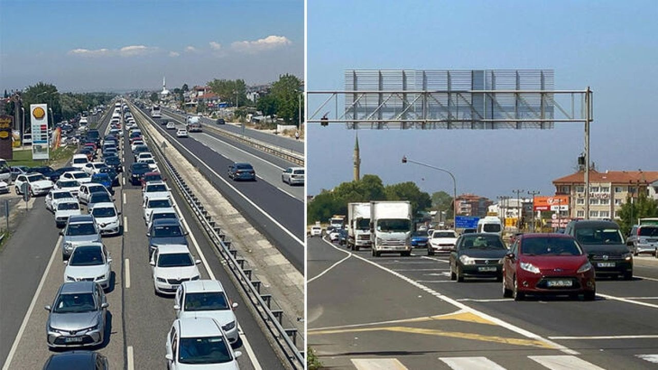 Tekirdağ'dan İstanbul yönüne araç yoğunluğu