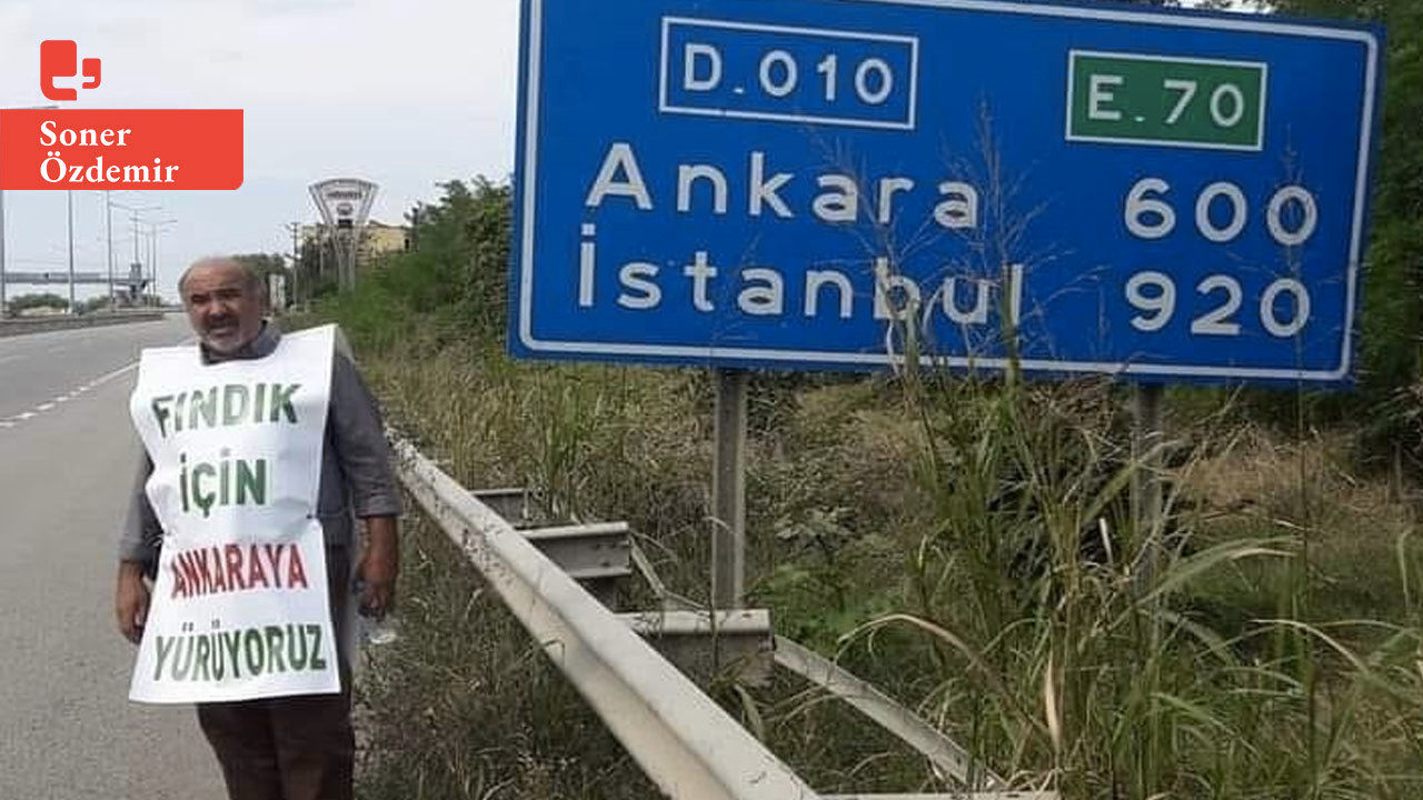 Eski milletvekili fındık fiyatına tepki için kara lastikle Ankara'ya yürüyor