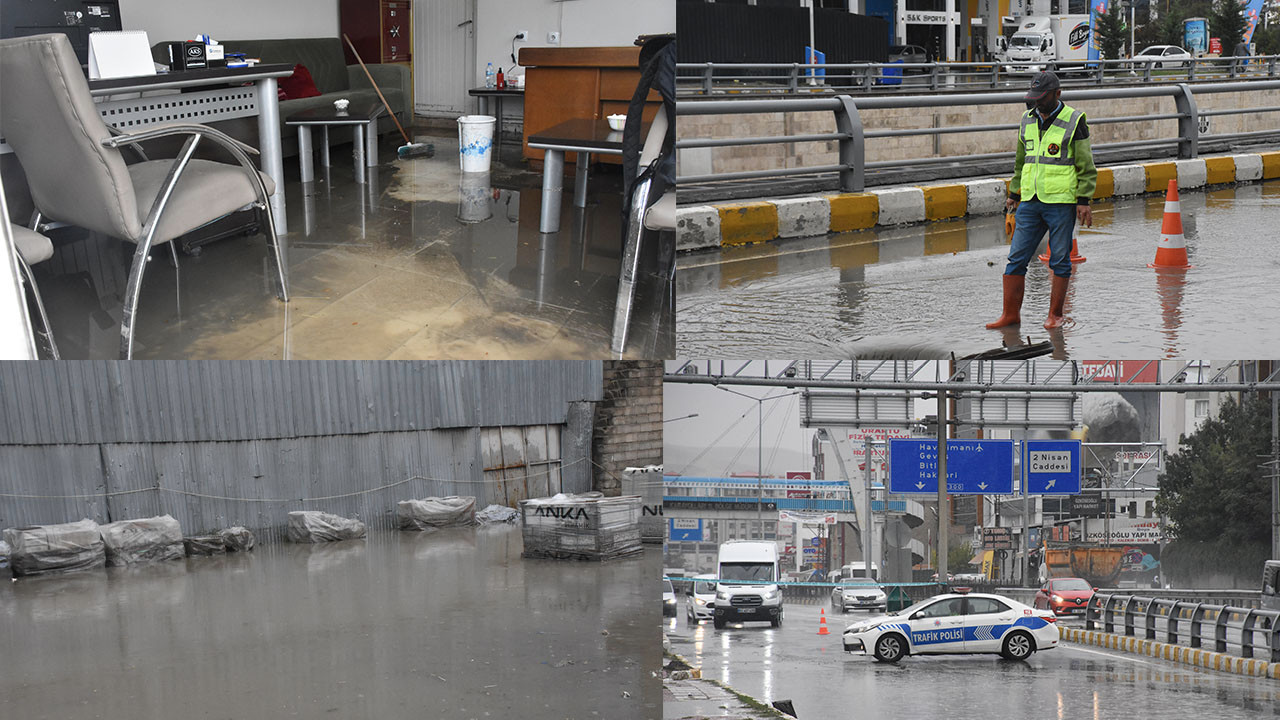 Van'da sağanak nedeniyle bazı ev ve iş yerlerini su bastı