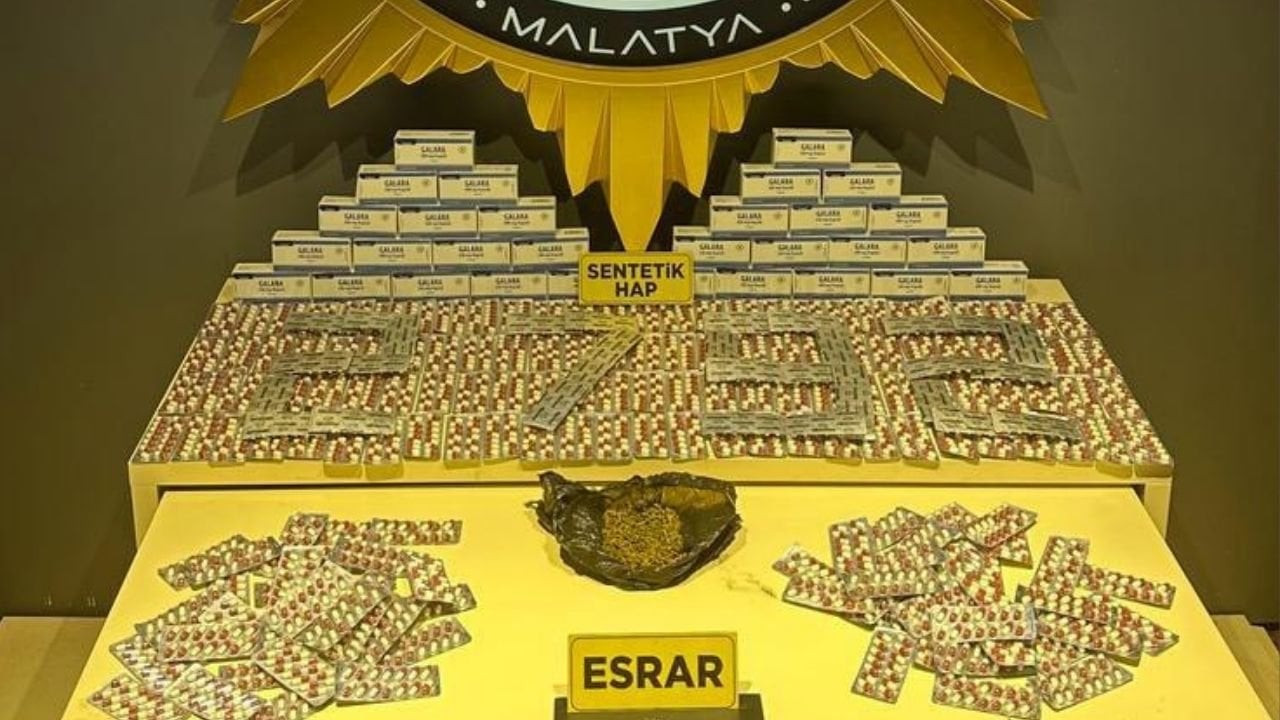 Malatya'da 7 bin sentetik uyuşturucu hap yakalandı: Sekiz kişi gözaltında