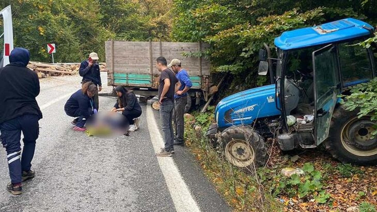 Bolu'da odun yüklü traktör şarampole düştü: Bir ölü, bir yaralı