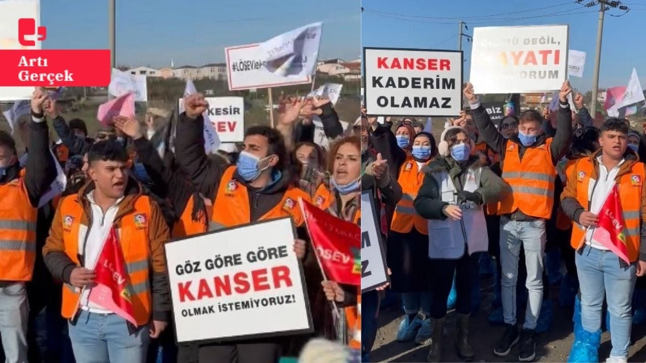 LÖSEV'den Ergene'de 'Kansere dur de' eylemi: Burada nehir değil zehir akıyor