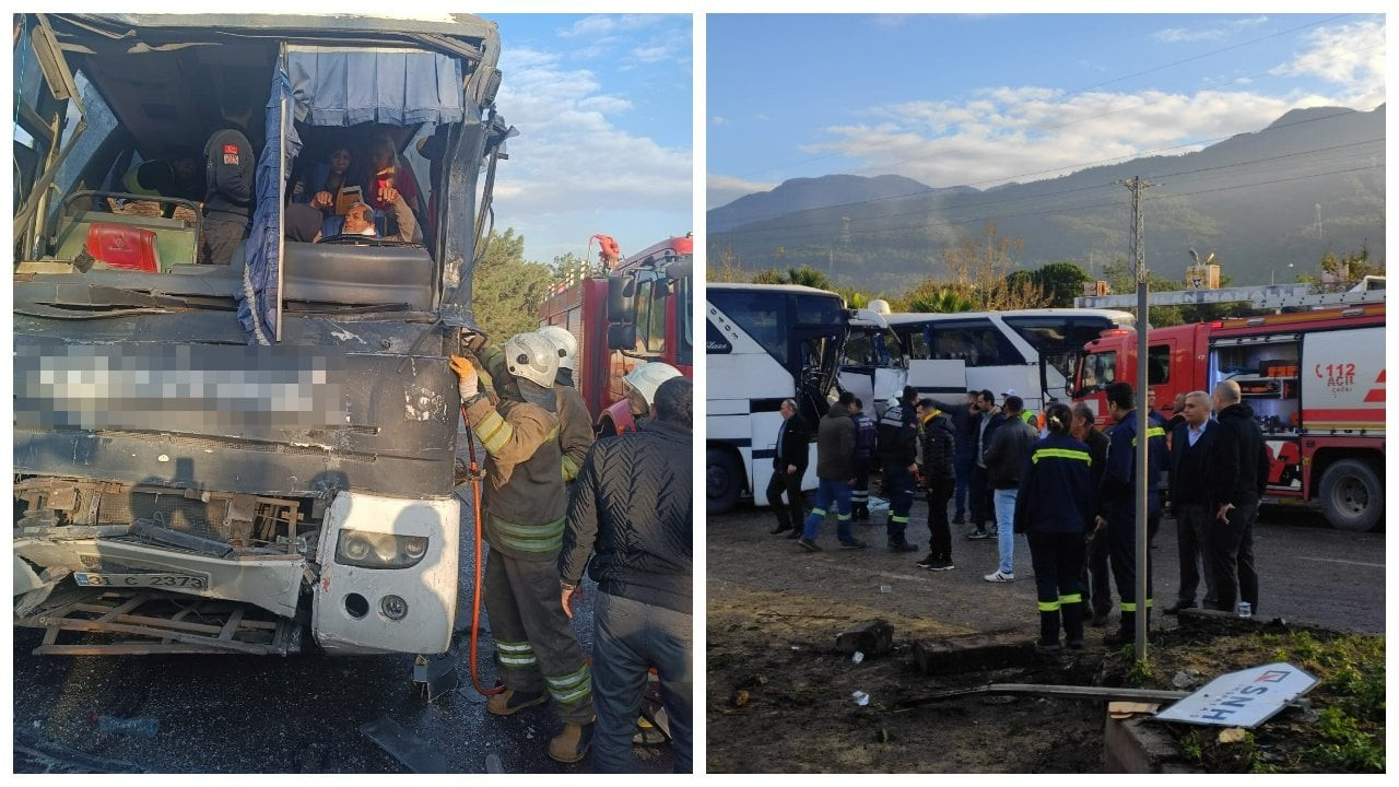 Hatay'da işçi servisi ile otobüs çarpıştı: Biri ağır, 18 yaralı