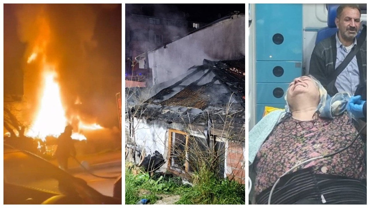 Ataşehir'de iki gecekondu alev alev yandı