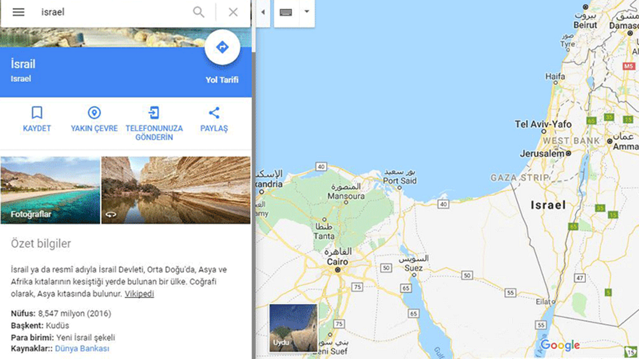 Google Kudüs'ü İsrail'in başkenti olarak tanıdı