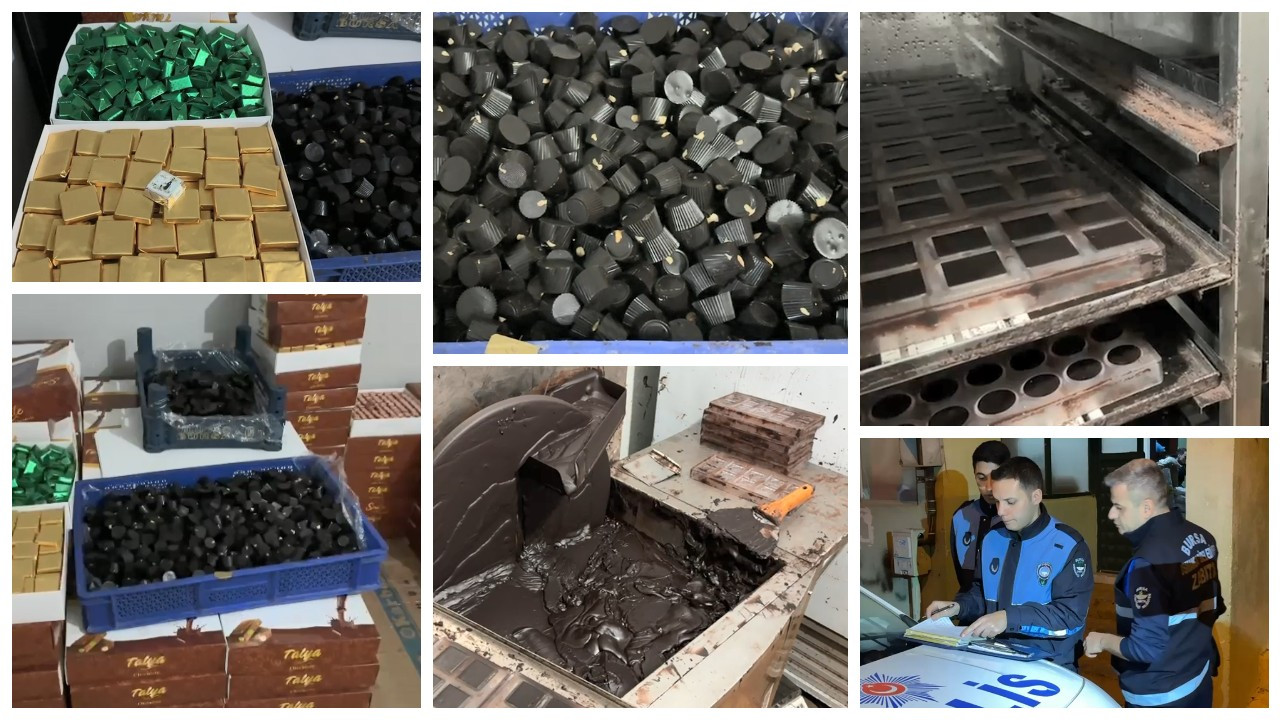 Bursa'da merdiven altı çikolata imalathanesine operasyon: İki gözaltı