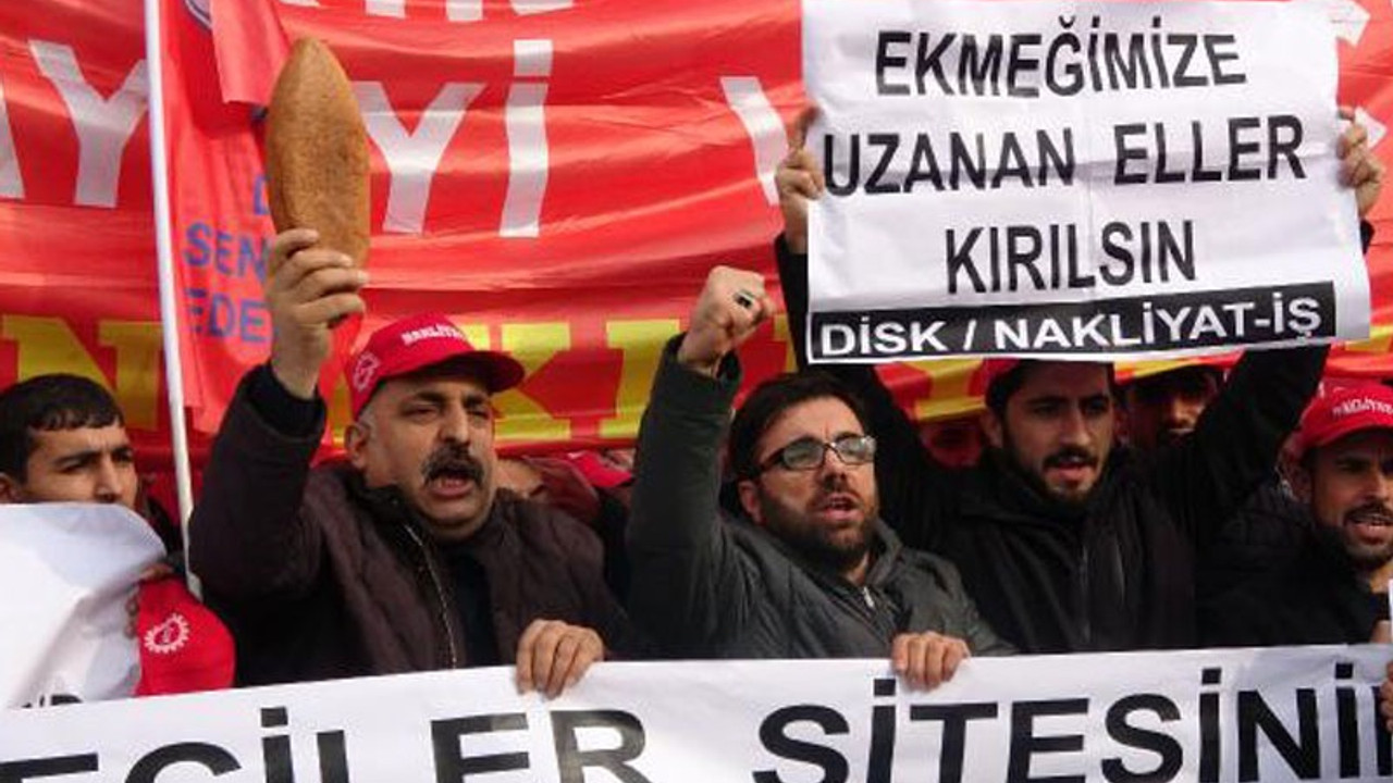 Nakliyat işçilerinden ekmekli protesto