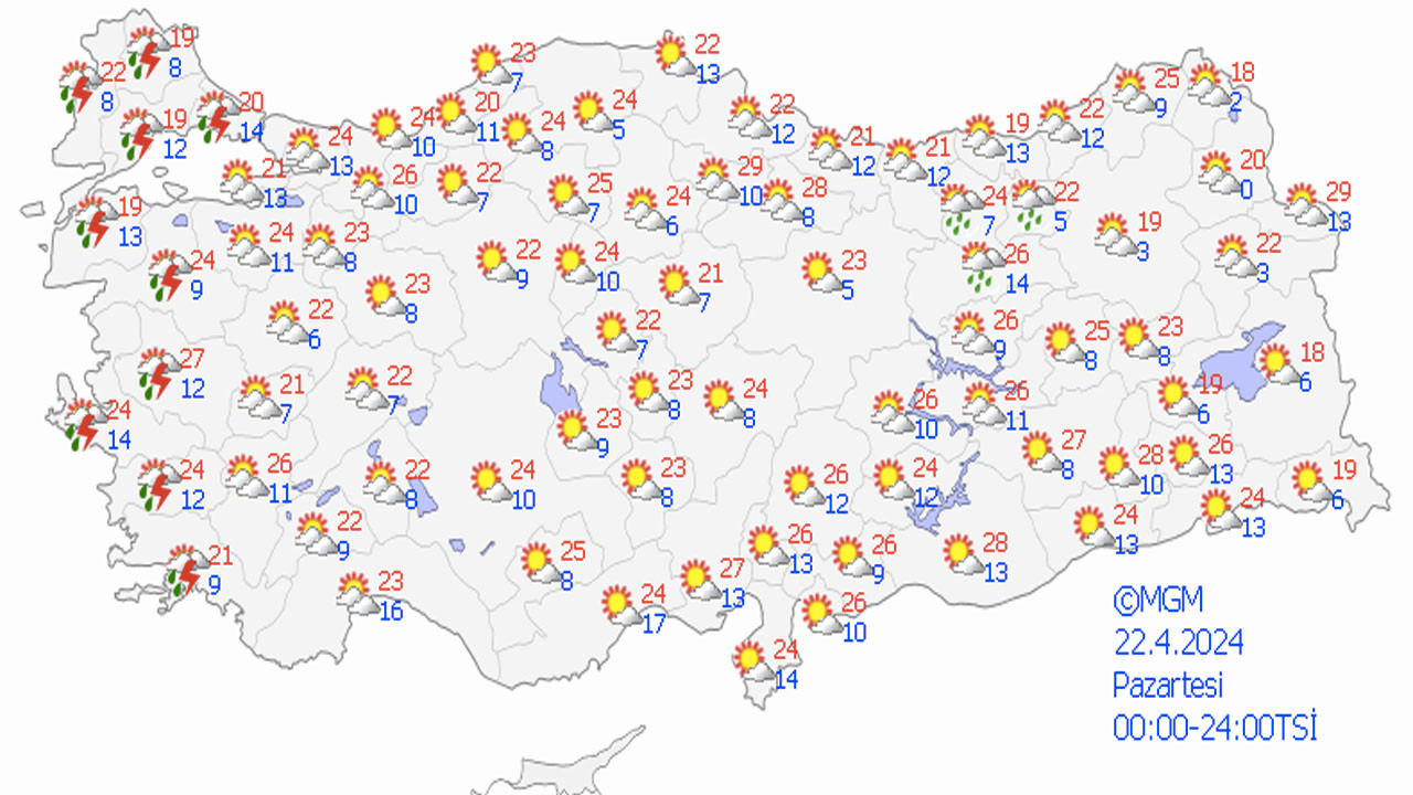 22 Nisan hava durumu: Sağanak yağış ve toz taşınımı bekleniyor