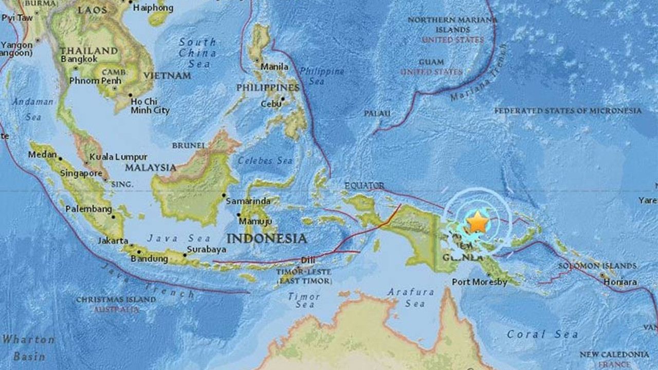 Papua Yeni Gine'de 6.3 büyüklüğünde deprem