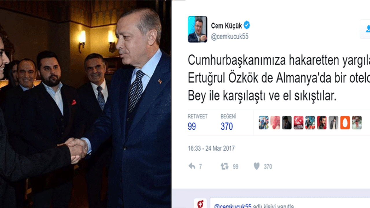 'Erdoğan'la aram iyi' pozuna Cem Küçük'ten yanıt