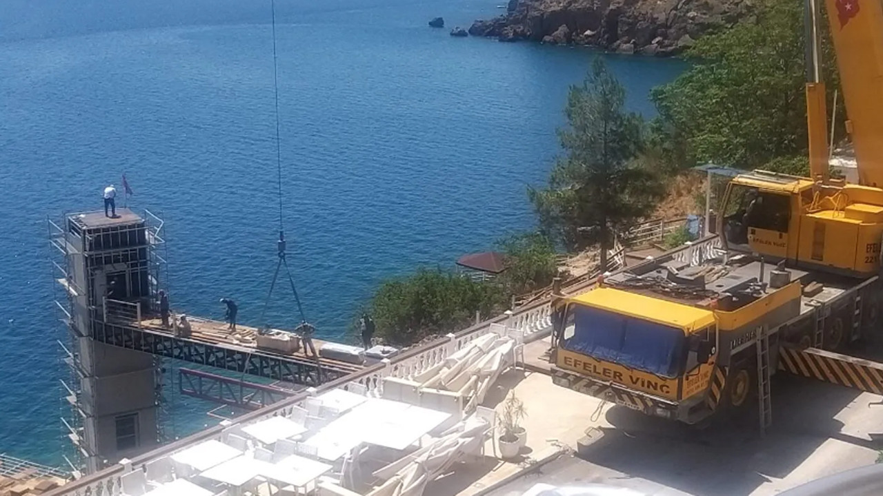 Antalya falezlerinde belediyeye rağmen inşaat