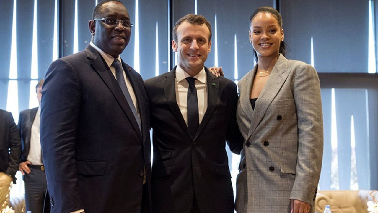 Macron ve Rihanna'dan yoksul çocuklara destek