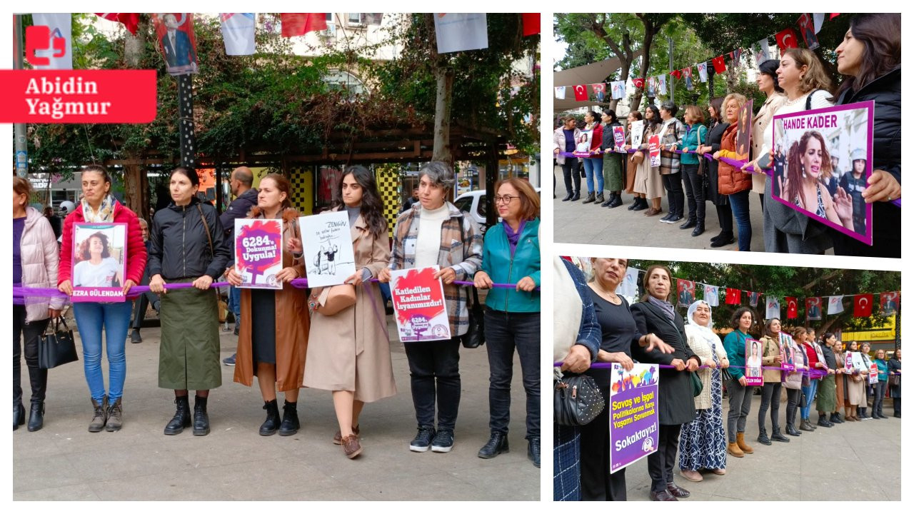 Mersin'de kadınlardan şiddete karşı yaşam zinciri: 'Özgür toplum kadınların mücadelesiyle inşa edilecek'