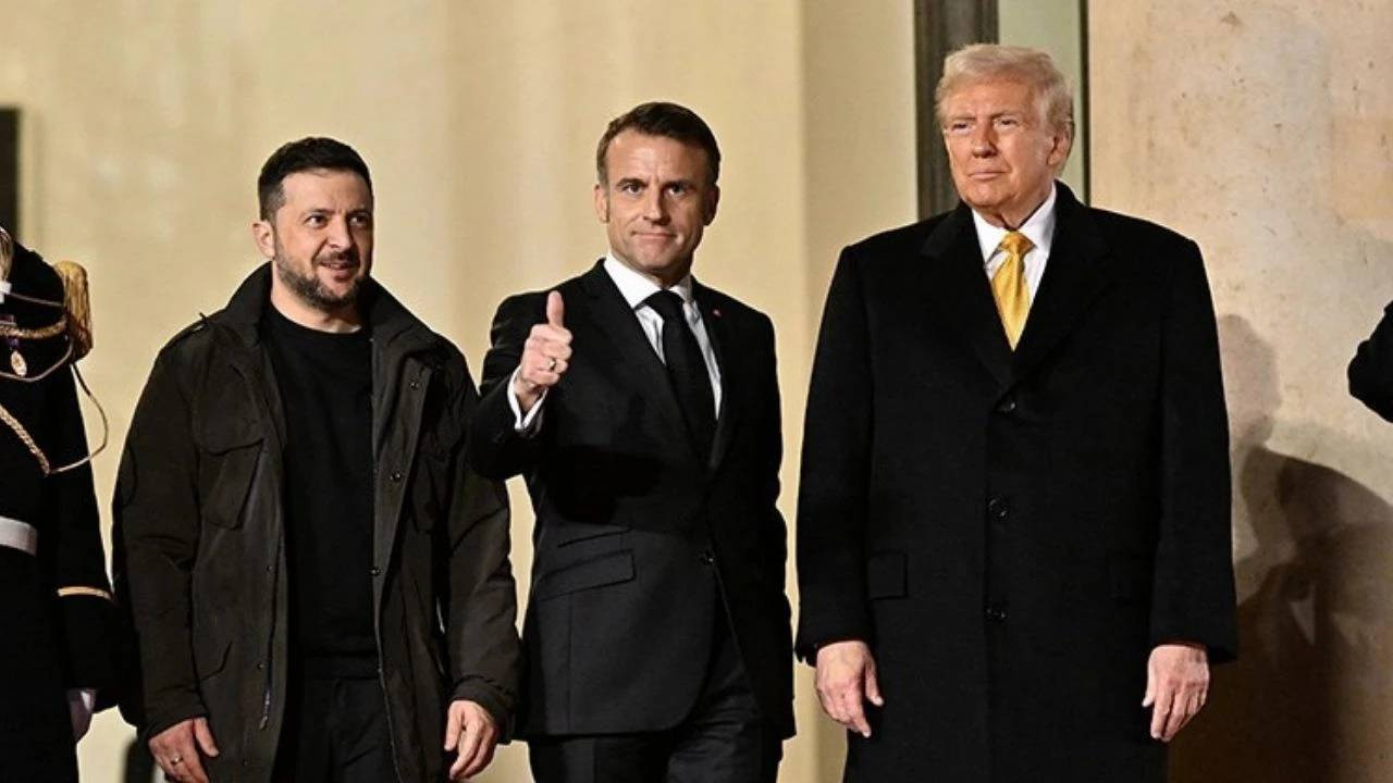 Macron - Trump'ın Paris'teki görüşmesine Zelenskiy de katıldı