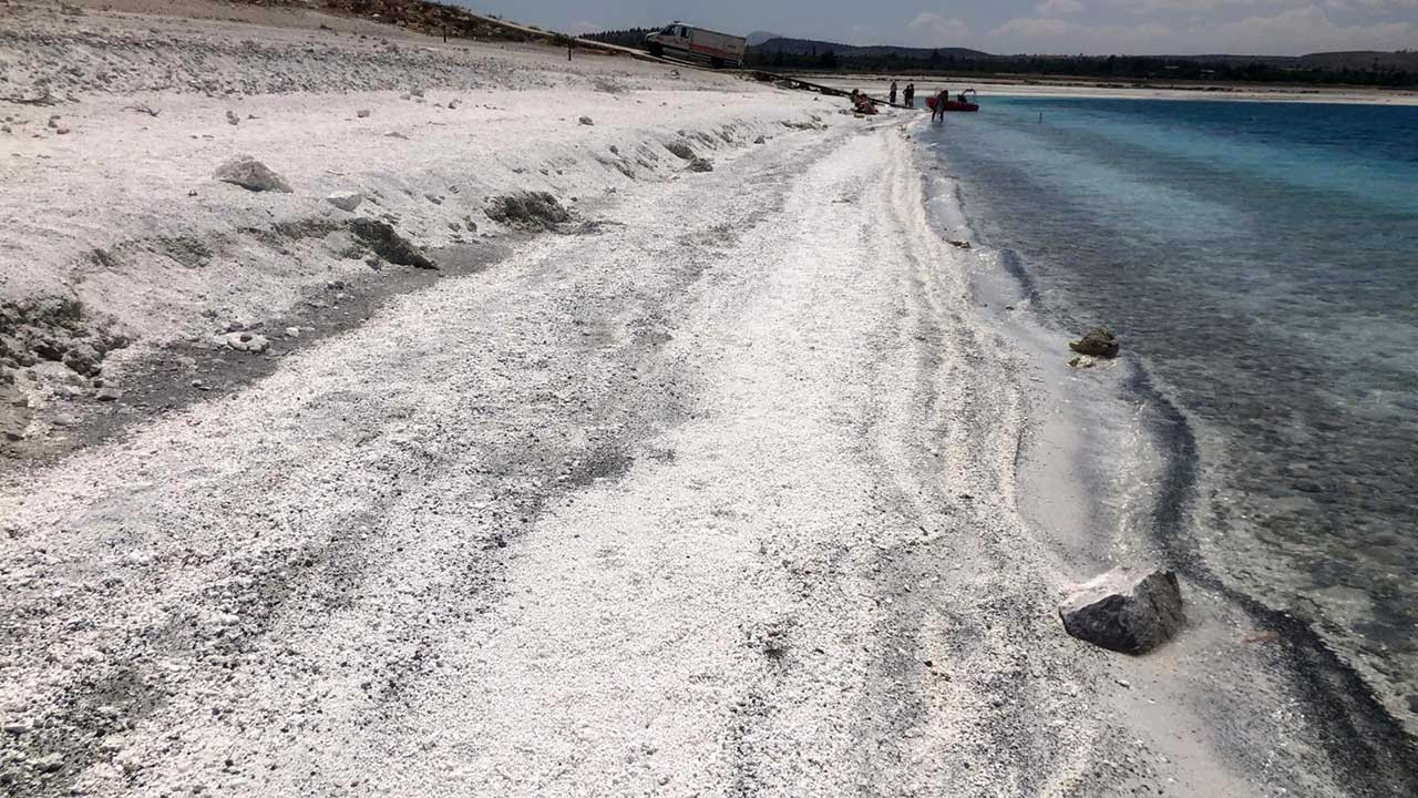 Salda Gölü'nde 5 yılda, 3 kilometrekarelik yüzey alanı kaybı