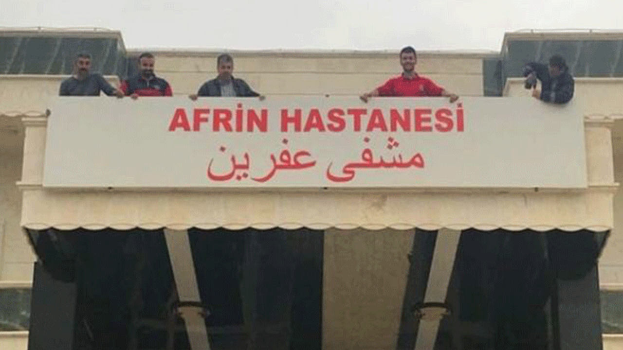 Afrin'de Kürtçe tabela kaldırıldı yerine Türkçe tabela asıldı