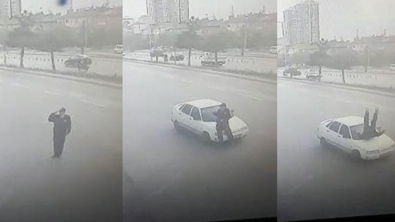 Valiye selam veren polise otomobil çarptı, sürücü gözaltına alındı