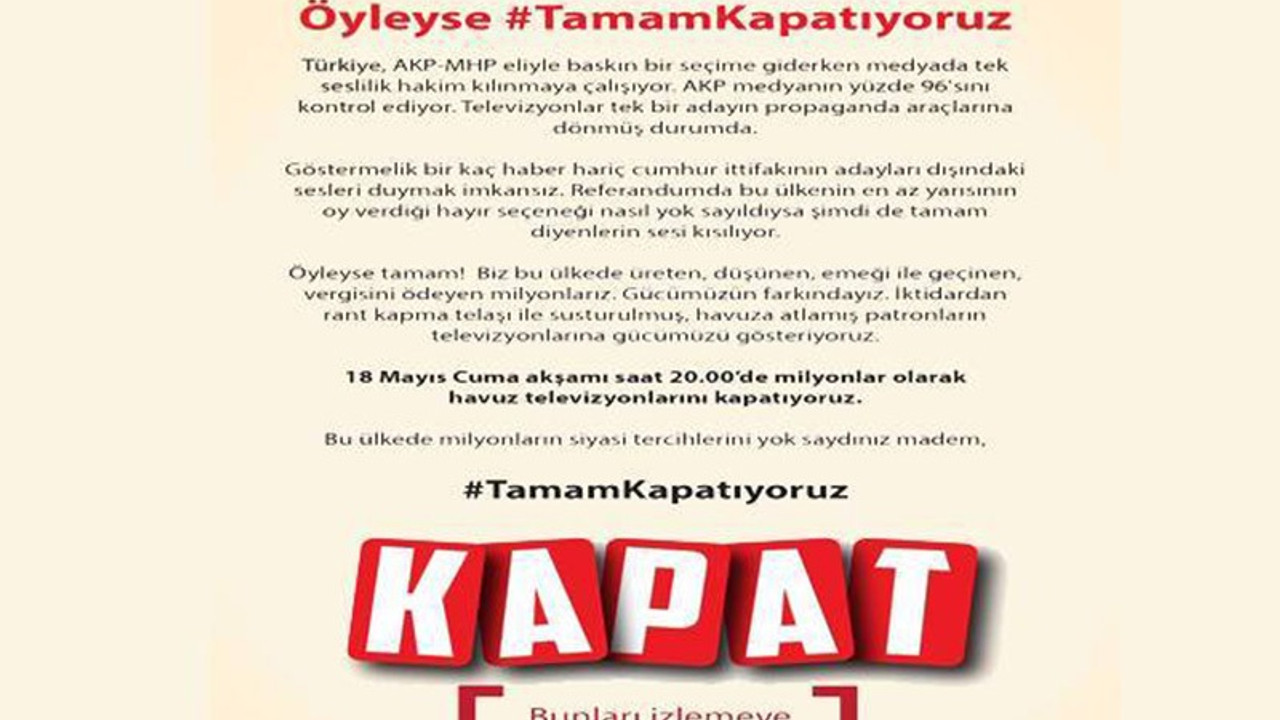 İzleyiciden yandaş medyaya tepki: Kapatıyoruz