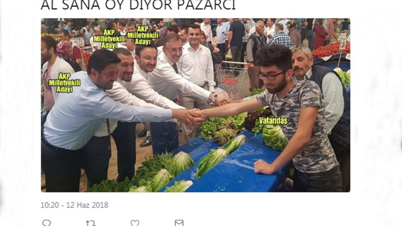 AKP'li adayların yüzüne bakmayan pazarcı gündem oldu