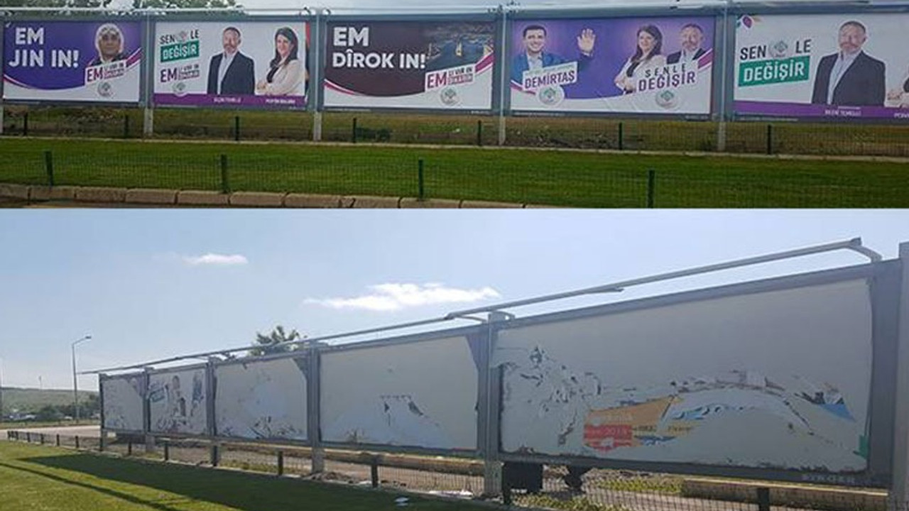 Erzurum'da HDP'nin afişlerine bile tahammül yok