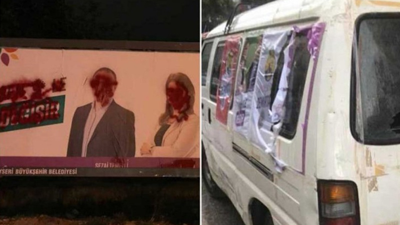 Eskişehir ve Kayseri'de HDP'nin araç ve bilboardlarına saldırı