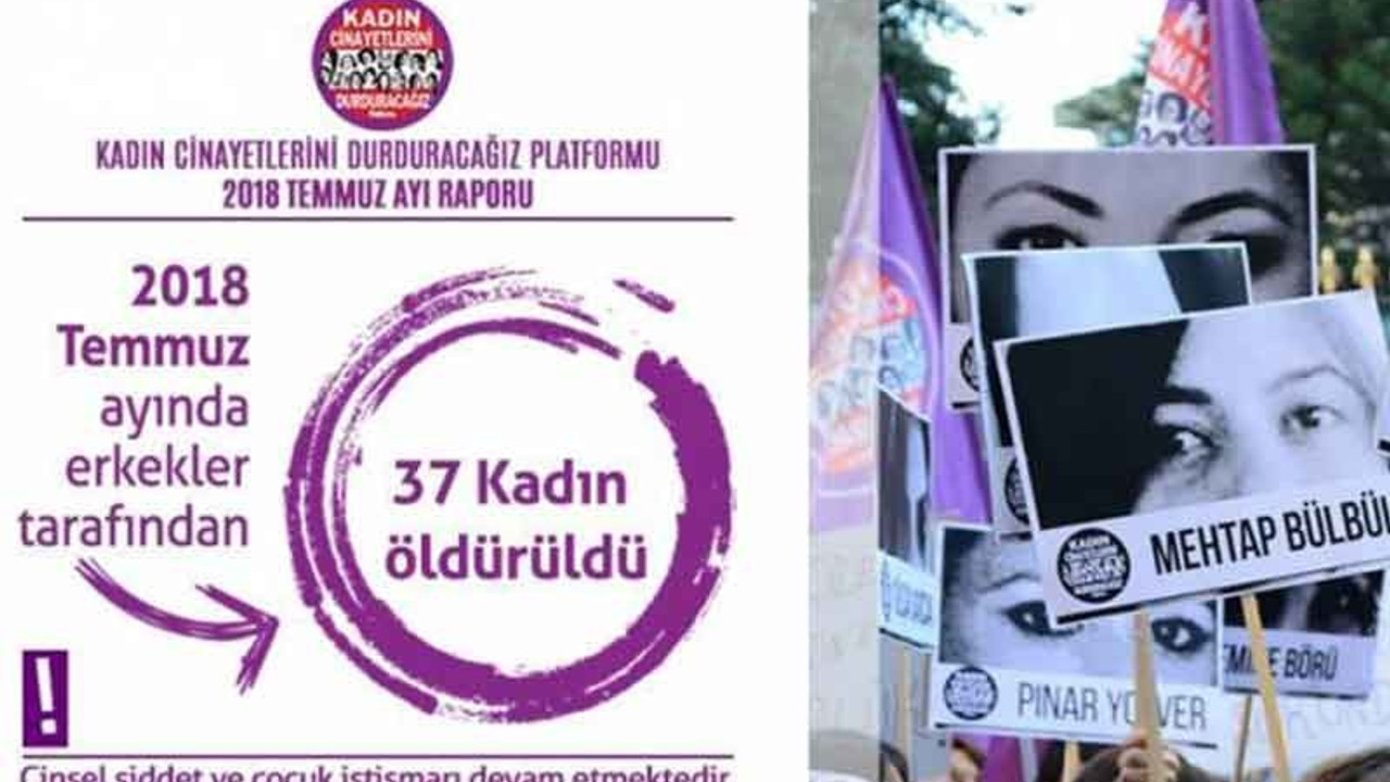 Temmuz ayında 37 kadın öldürüldü