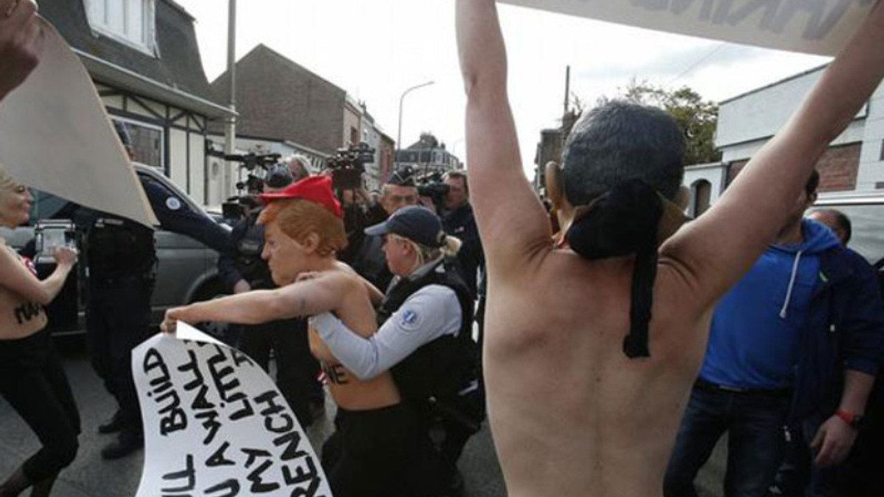 Femen’den sağcı adaya üstsüz protesto