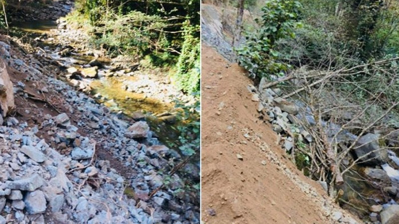 Artvin'de içme suyu projesine hafriyat döküldü