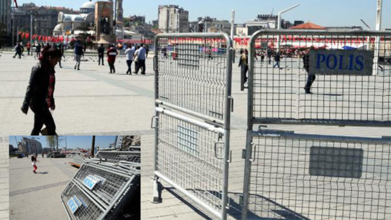 Taksim'de, 1 Mayıs bariyerleri