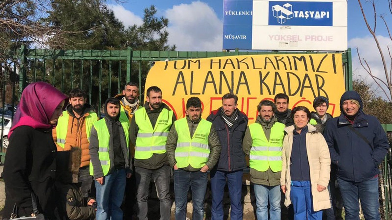 Okmeydanı Eğitim ve Araştırma Hastanesi inşaatında eylem