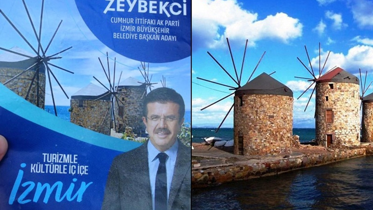 Zeybekci'nin broşüründen İzmir yerine Yunan adası