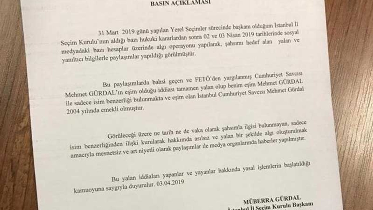 İstanbul İl Seçim Kurulu Başkanı'ndan 'FETÖ' açıklaması