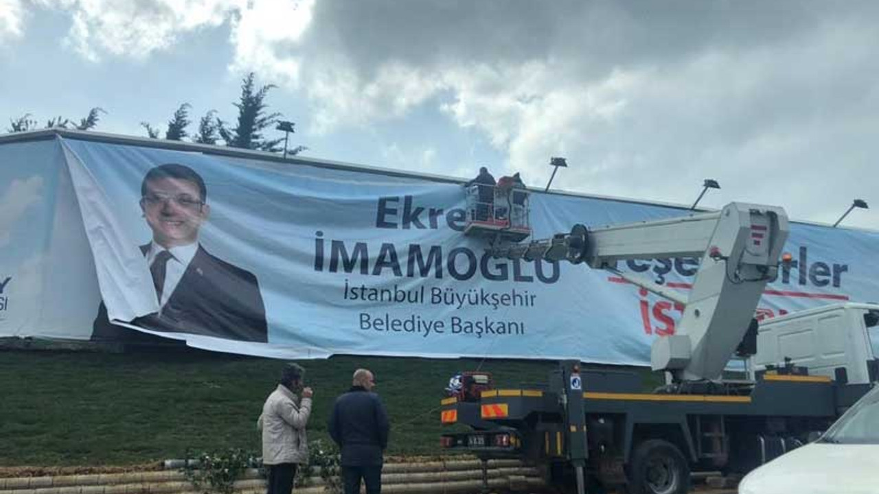 İmamoğlu'ndan 'Teşekkürler İstanbul' pankartı