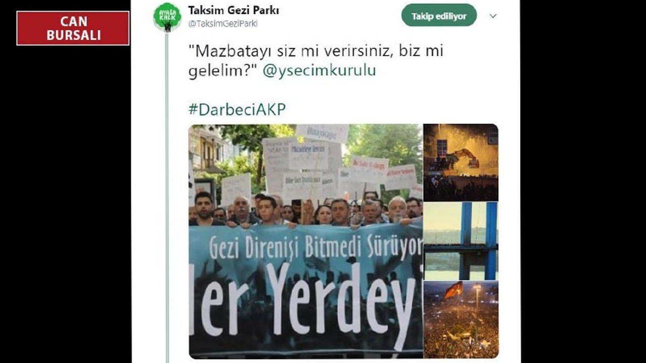 Gezi Parkı Derneği eski başkanına anonim hesaptan atılan tweetten gözaltı