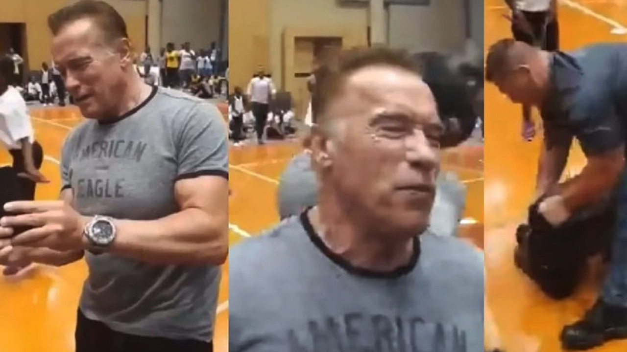 Arnold Schwarzenegger’e tekmeli saldırı