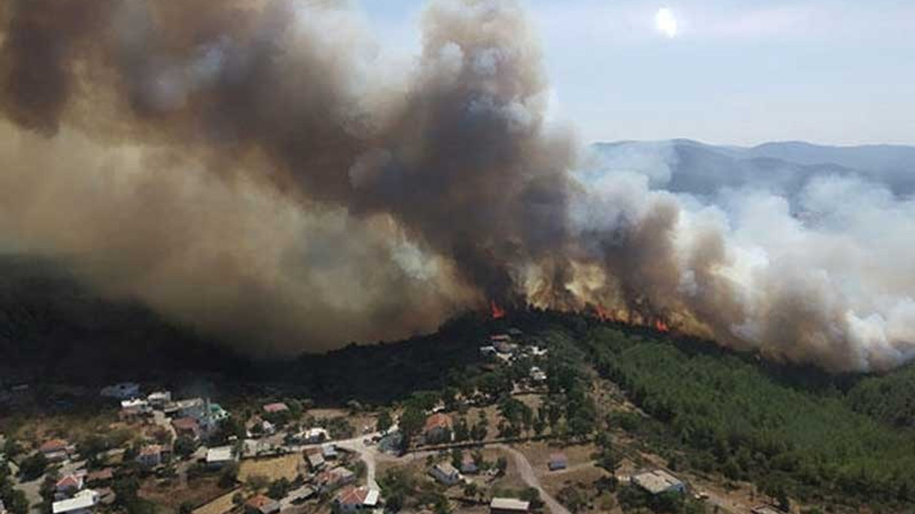 Bodrum ve Milas'ta orman yangınları yerleşim yerlerini tehdit ediyor