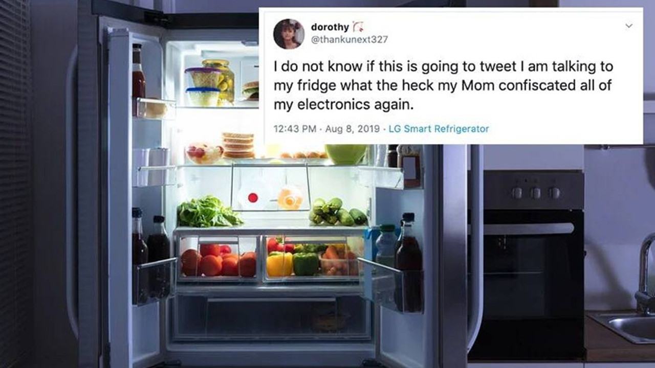 Annesi telefonuna el koydu, akıllı buzdolabından Twitter mesajı attı