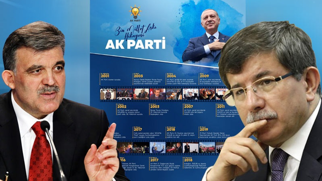 AKP 18 yıllık hikayesinde Davutoğlu ve Gül'e yer vermedi