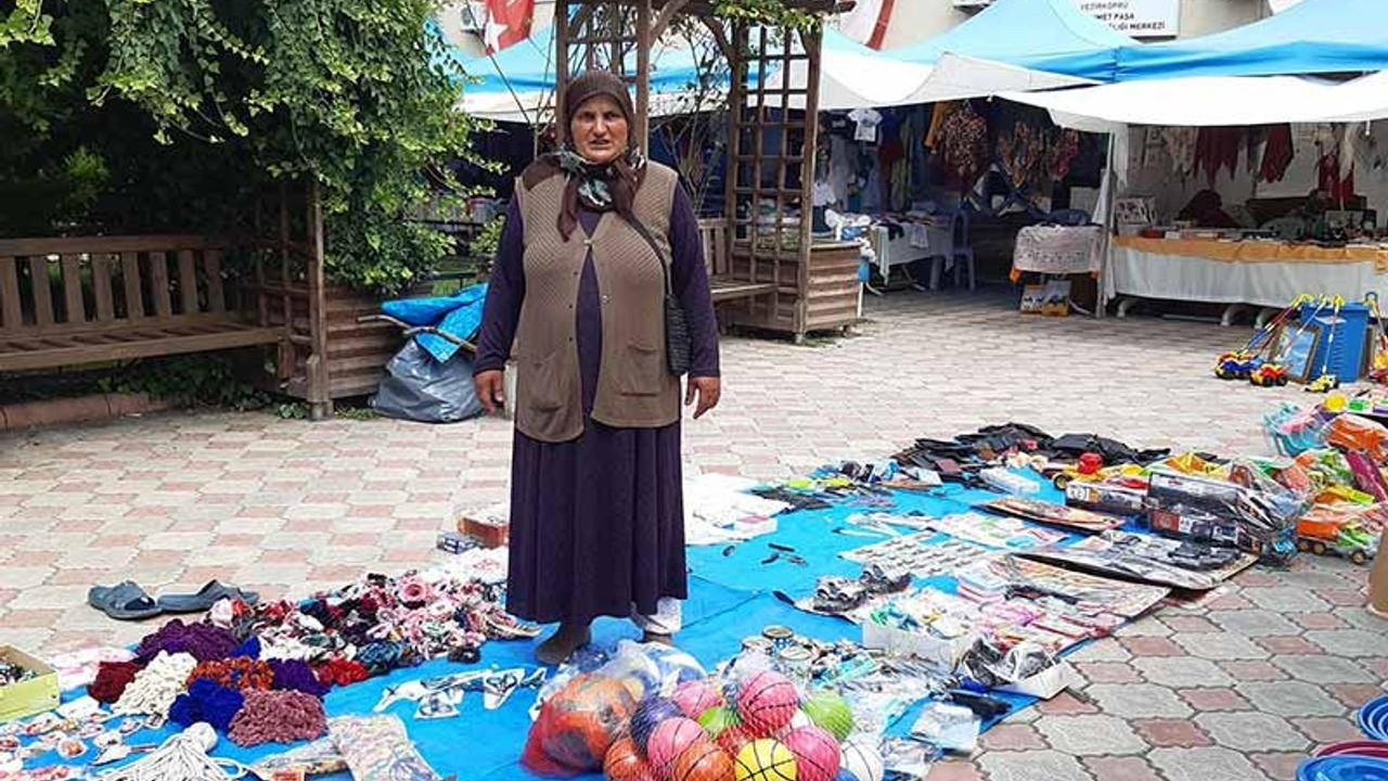 Oyuncak satarak, sokak hayvanlarını besliyor