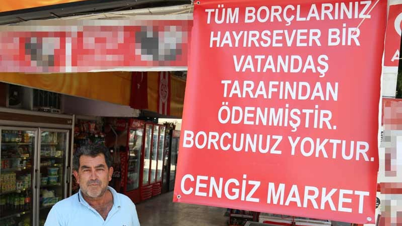 Hayırsever, marketin veresiye defterini satın aldı