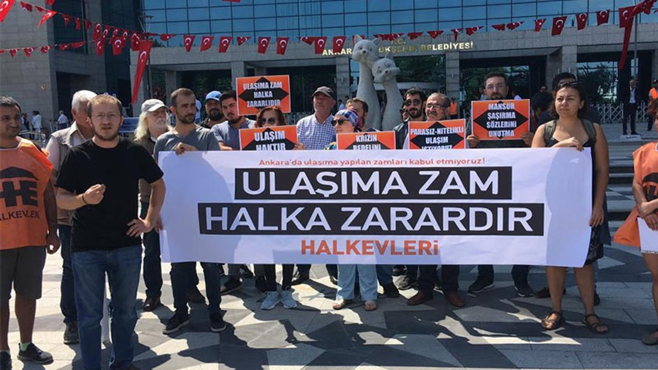 Ankara'da ulaşım zammına tepki