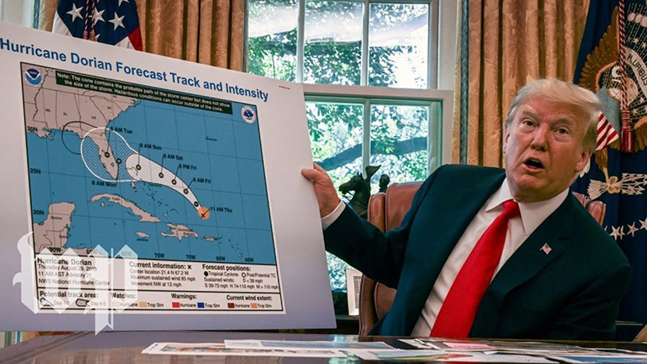 Sahte meteoroloji haritası gösteren Trump 90 gün hapis cezası alabilir