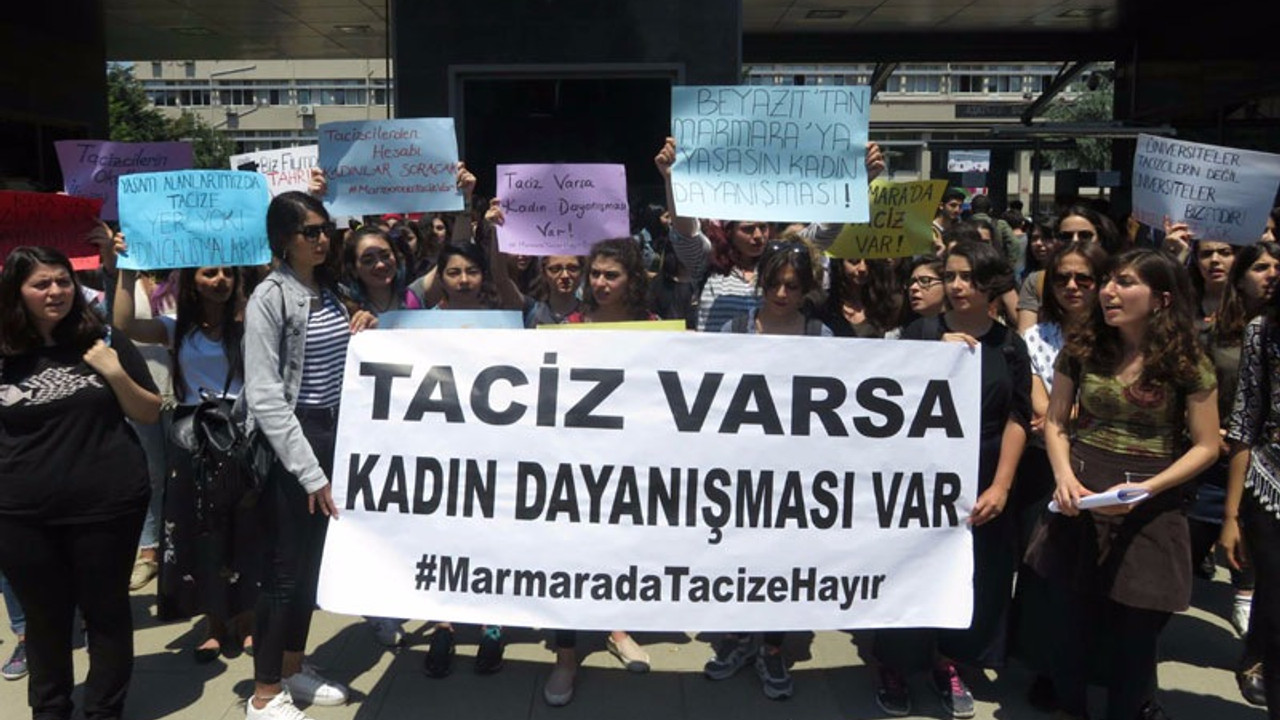 Marmara Üniversitesi'nde taciz protestosu