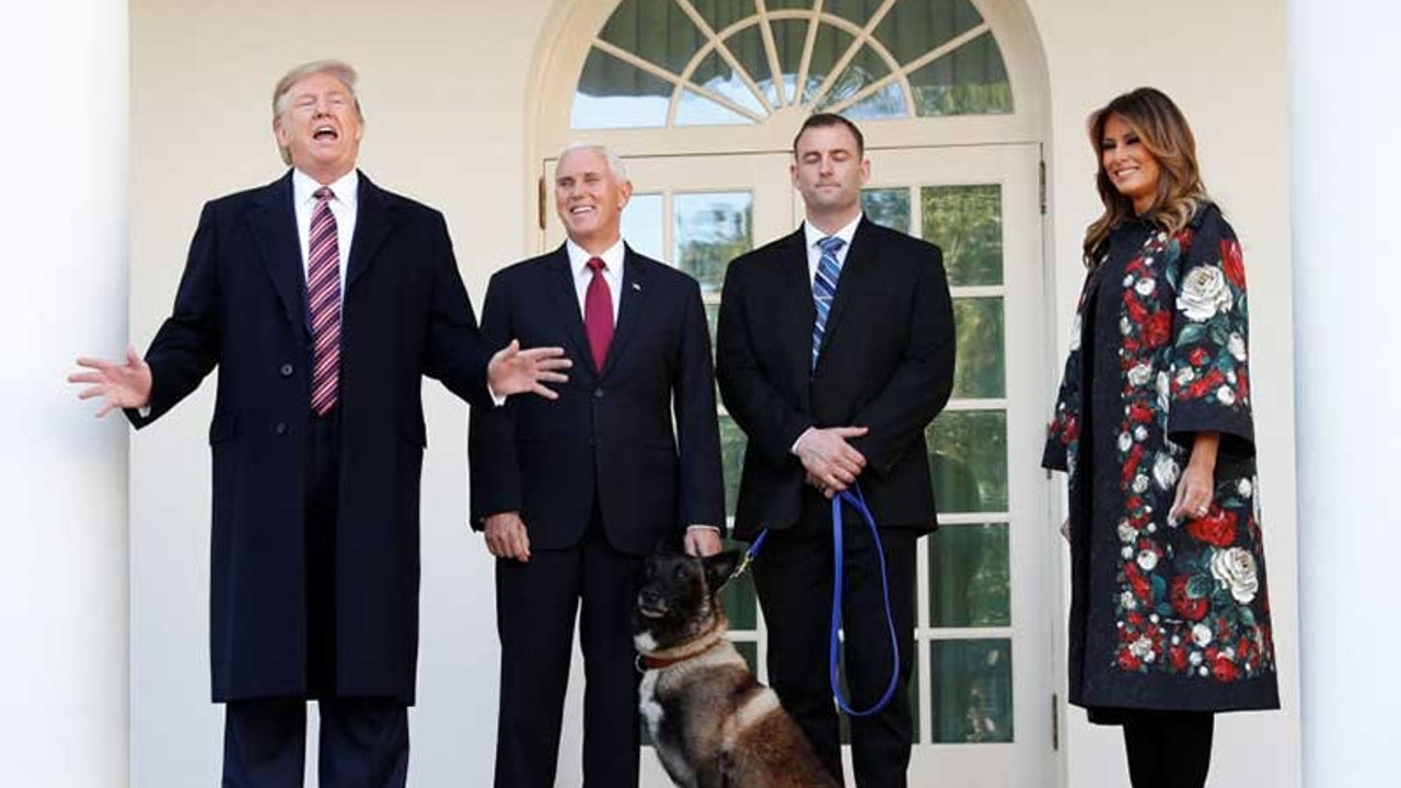 Trump, Bağdadi operasyonunda görev alan köpeğe plaket verdi