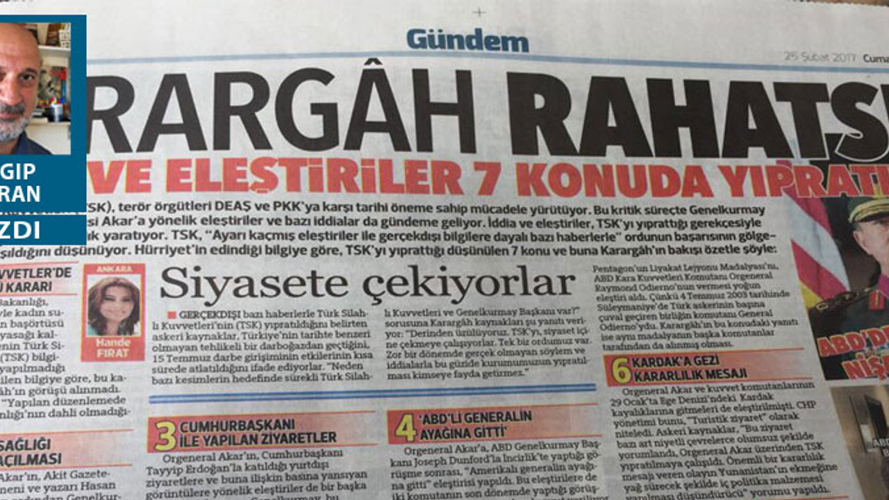 TSK, Hande Fırat, siyasi iktidar ve tetikçiler: Hürriyet Sıkıntılı