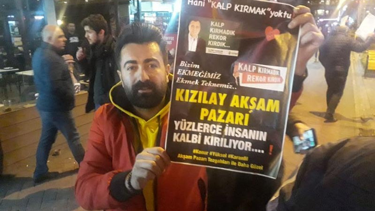 İşportacılar tezgah yasağına karşı Ankara'da sokağa çıktı